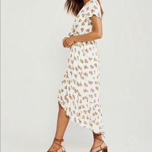 Ruffle hem midi dress floral